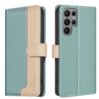 เคส Case for Samsung Galaxy S26 Ultra S25 Edge S24 S23 FE S22 S21 Plus S21+ S22+ S23+ S24+ S25+ S26+ 5G เคสโทรศัพท์หนังฝาพับพร้อมช่องใส่บัตรสําหรับ Splice Color PU Faux Leather Flip Cover Magnetic Wallet With Card Slots Soft TPU Shell ซองมือถือ BF33