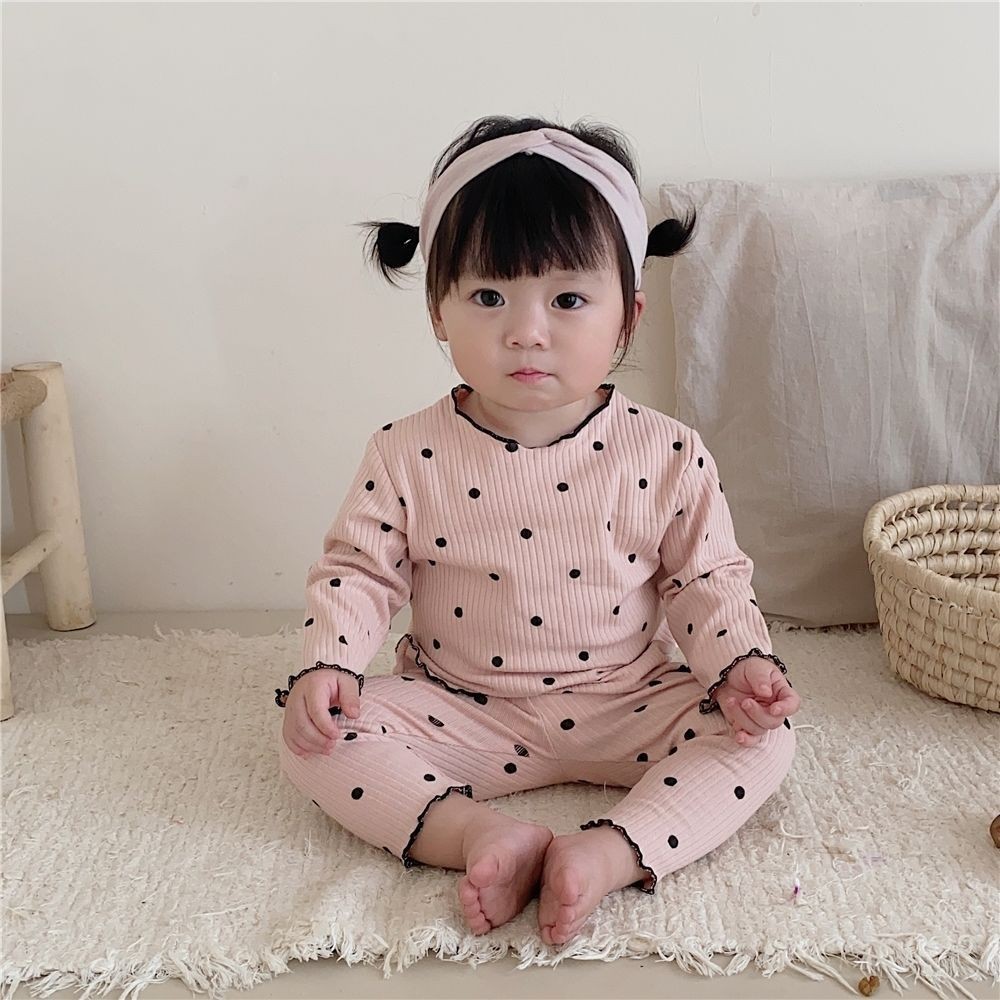 [ZY] 70-130 พร้อมสต็อกเด็กเกลียว Loungewear Pit Strip ฤดูใบไม้ร่วงเสื้อผ้ากางเกงขายาวฤดูใบไม้ร่วงฤดูหนาวชุดนอนเด็กชุดเชื้อราขอบชุดลําลองแขนยาว T - รูปที่ 4