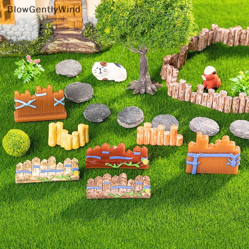 Blowgentlywind Miniature รั้วชนบทตกแต่งภูมิทัศน์หัตถกรรมฉากเค้าโครงเครื่องประดับบ้านตุ๊กตาบ้านสวน Decora DIY Fairy Garden อุปกรณ์เสริม BGW