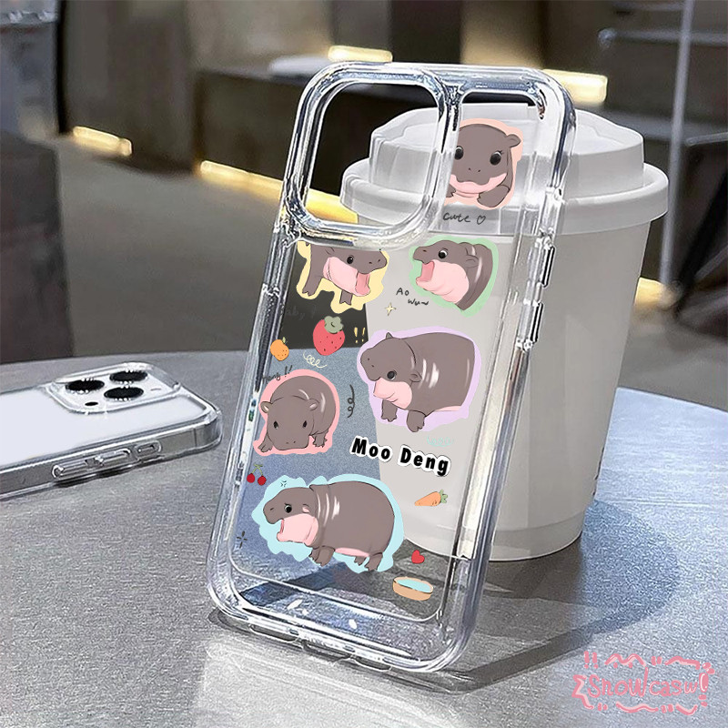 การ์ตูนมีความสุขที่น่ารัก Moo Deng เคสRedmi 9A 13C 12 10C 9T 12C A1 9 10 9C NFC Note 12 10 13 9 8 11 Pro Max Poco M3 X5