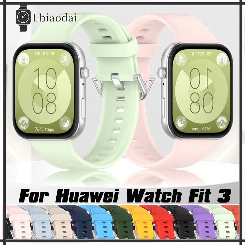 สายซิลิโคนนุ่มสำหรับ Huawei Watch Fit 3 สายรัดข้อมือแบบถอดเปลี่ยนไดยางรัดกีฬาอุปกรณ์เสริมสายนาฬิกาสำหรั Huawei Fit 3