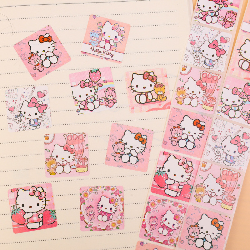 500 ชิ้น/ม้วน Hello Kitty สติ๊กเกอร์การ์ตูน – PVC Laptop Decals Stiker – DIY Handbook สติ๊กเกอร์ตกแต่ง – ป้ายบรรจุภัณฑ์ของขวัญกาวในตัว – น่ารักอะนิเมะสีชมพูปิดผนึกสติกเกอร์ ราคา ถูกที่สุด ดีลบีเคเค แกลเลอรีภาพที่ 5