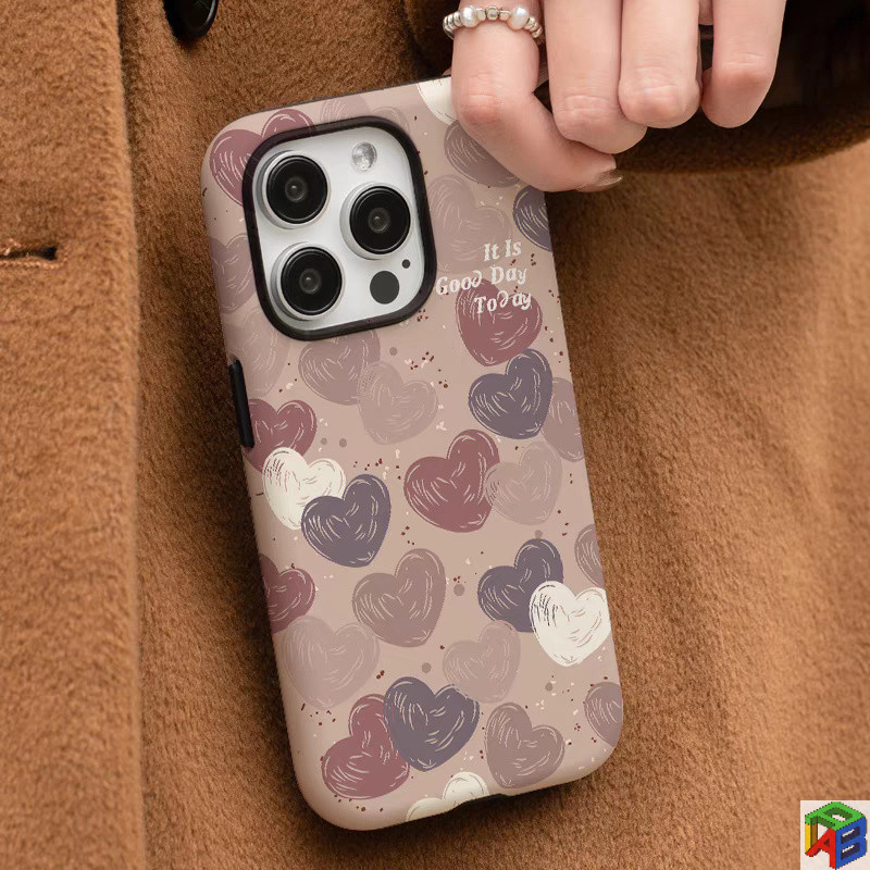 สีสันรัก Apple 16promax เคสโทรศัพท์ Iphone15 เคสแข็ง 14/13 Feilin 12 2-in-1 11/XR