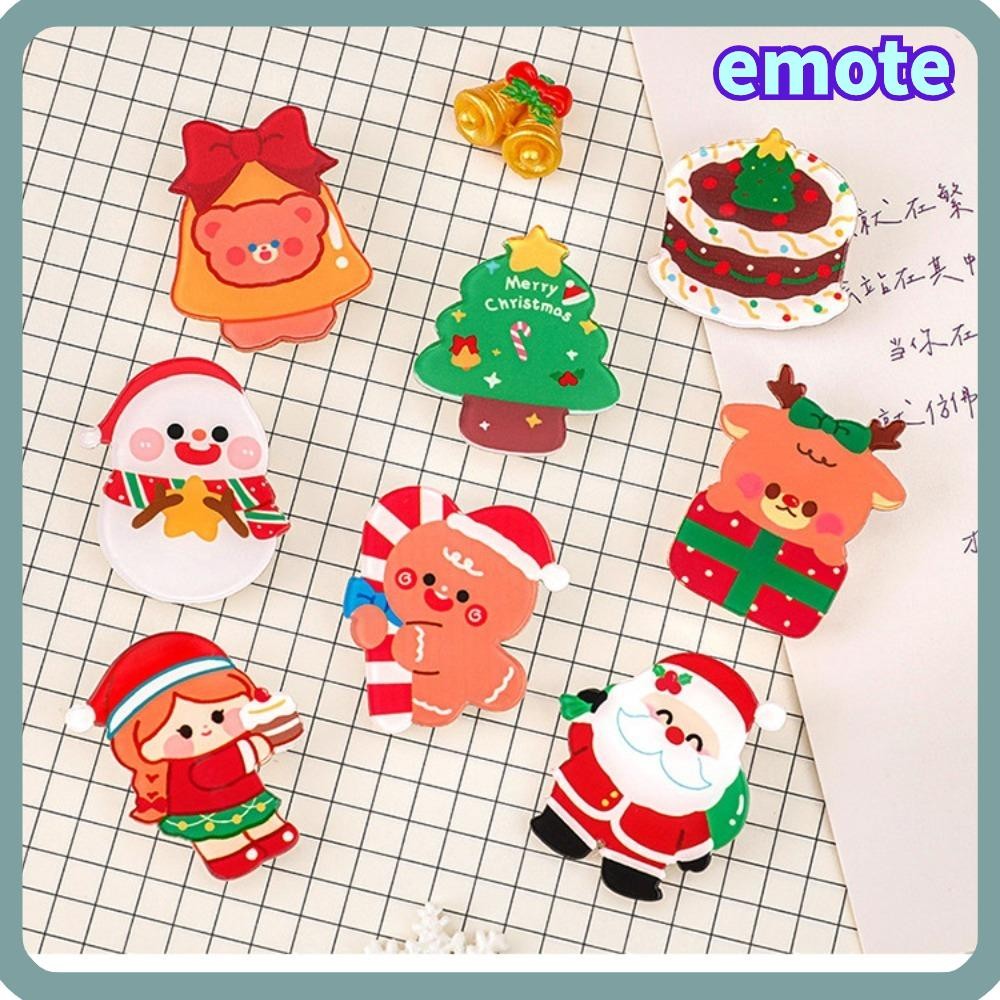 Emote เครื่องประดับน่ารัก, เข็มกลัดคริสต์มาสการ์ตูนอะคริลิคขนาดเล็ก, ของขวัญการพิมพ์เข็มกลัด