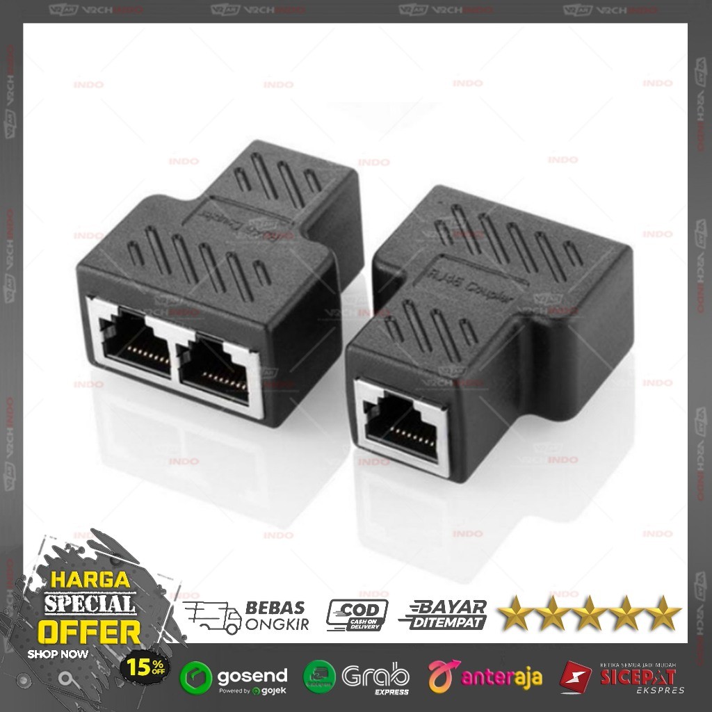ขั้วต่อตัวแยก Barrel Internet LAN 2/1 สายเชื่อมต่อ Lan RJ45 Connector !!