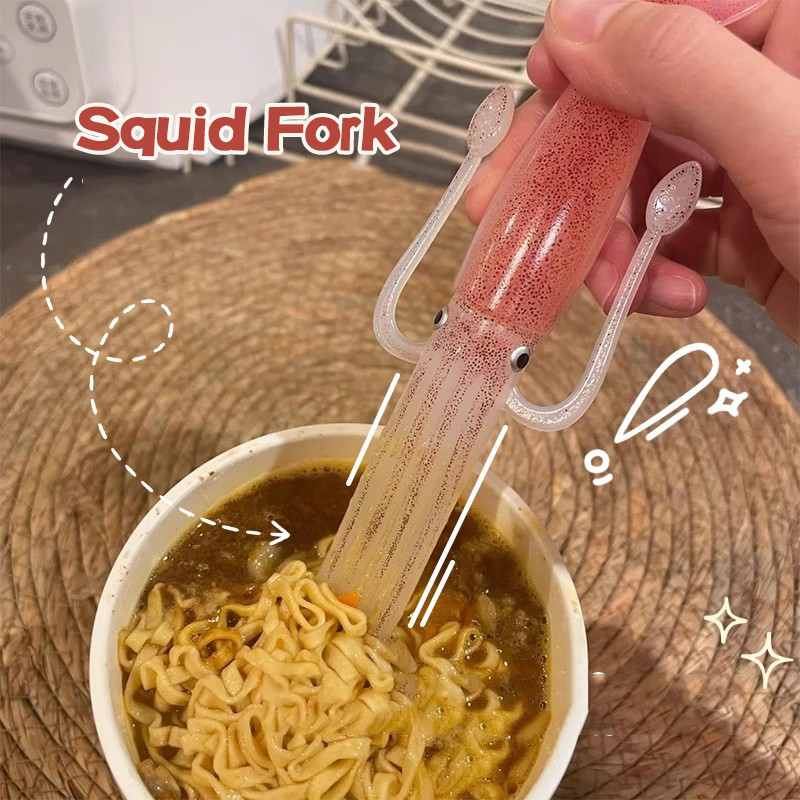 สร้างสรรค์ปลาหมึกปลาหมึกส้อมตลกก๋วยเตี๋ยวส้อมบนโต๊ะอาหารสําหรับอุปกรณ์ครัวที่ไม่ซ้ํากัน - รูปที่ 4