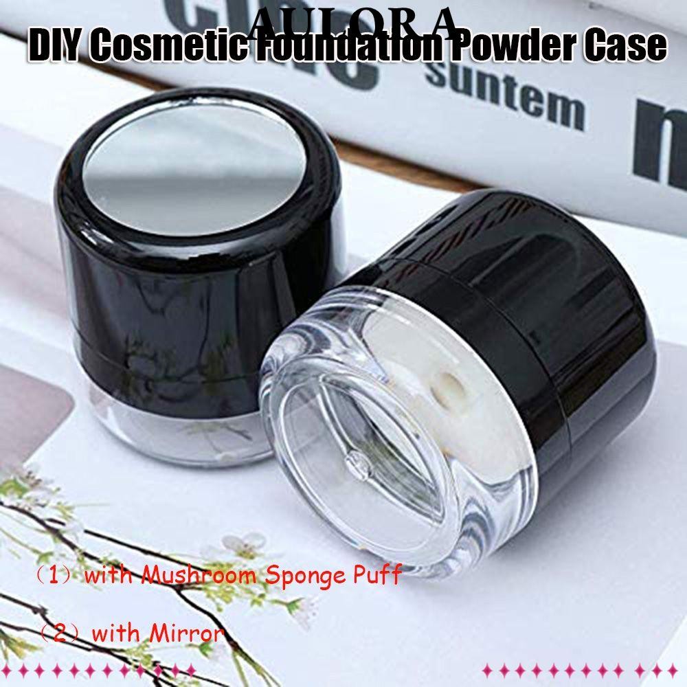 Aulora Loose Powder Box Hot with Mushroom Sponge Puff Blusher Finishing Powder Jar Travel Powder