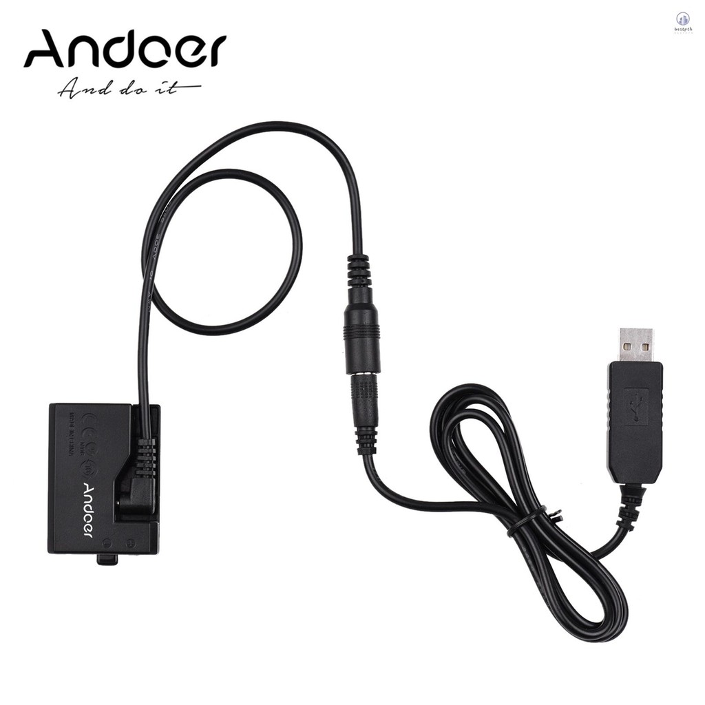 Andoer ACK-E10 5V USB Dummy แบตเตอรี่ DC Coupler อะแดปเตอร์ (เปลี่ยนสําหรับ LP-E10) ใช้งานร่วมกับ Ca