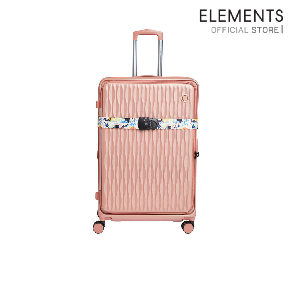 ELEMENTS สายรัดกระเป๋าเดินทางกุญแจล็อคTSAปรับความยาวได้ใช้กับกระเป๋าเดินทางทุกประเภท ลายWall Grafifi