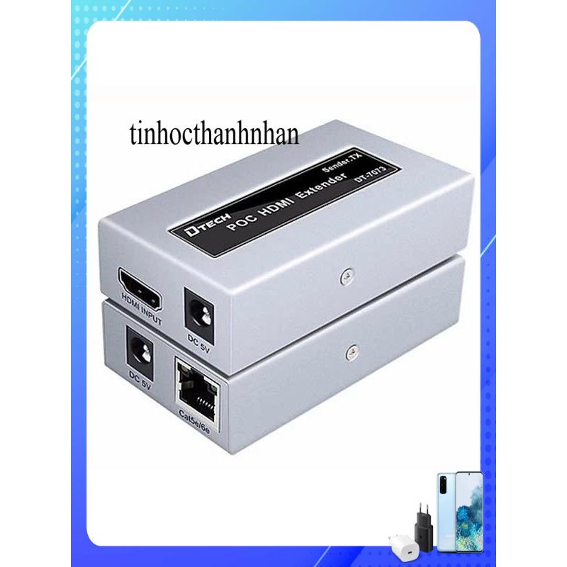 Dtech DTech DT 7073(2nd)POC HMDI 50M สีเทา HDMI over LAN extender