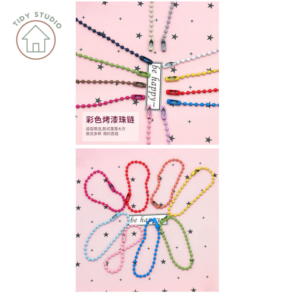 โซ่สำหรับทำพวงกุญแจ เซ็ต 10 ชิ้น มีให้เลือกทั้งหมด 5 สี โซ่ไข่ปลา ใช้ทำของที่ระลึก ของแจก