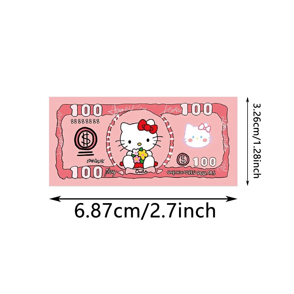 ชุด สติ๊กเกอร์ลายธนบัตรการ์ตูน 50ชิ้น ลายน่ารัก กันน้ำ Sanrio Money Stickers - รูปที่ 5