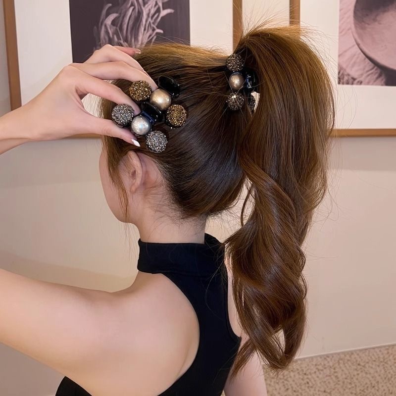 Simple เลียนแบบ Pearl Hair Claw แฟชั่น Rhinestone อะคริลิค Hairpins สําหรับผู้หญิงอุปกรณ์เสริมผมของขวัญ