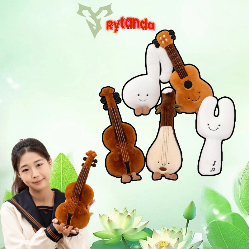 รทันดา น่ารัก เครื่องมือของเล่นจําลองไวโอลิน โน้ตดนตรี หมอนนุ่ม อุปกรณ์ประกอบฉากเด็ก ของขวัญวัน
