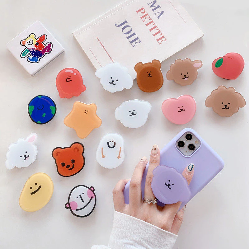ที่วางโทรศัพท์มือถือแบบใสกาวอะคริลิค น่ารัก ที่วางโทรศัพท์มือถือรูปสัตว์ ที่วางดอกไม้ ที่วางเดสก์ท็อป INS ที่สวยงาม