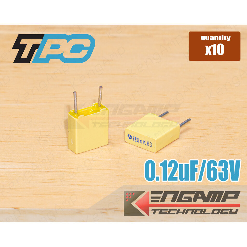 (10ตัว) [F-CAP] 0.12uF/63V 120nK63V THOMSON 3x7.5 H7.8mm P=5mm