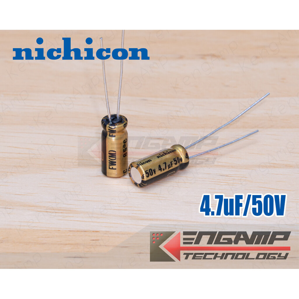 (10ตัว) [E-CAP] 4.7uF/50V 85 C Nichicon FW(M) 5x11mm P=2mm
