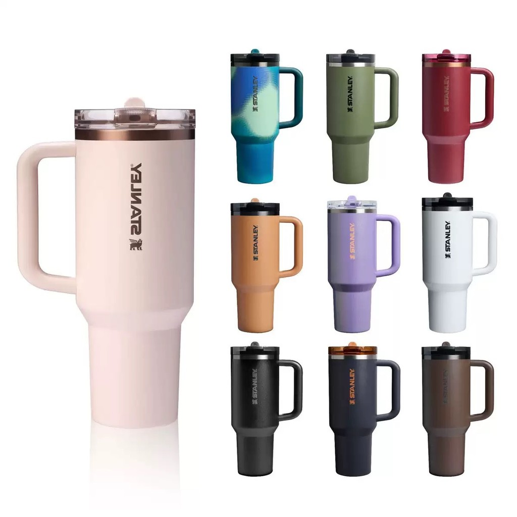 Stanley Quencher ProTour Flip Straw Tumbler พร้อมฝาปิดกันรั่ว 40 ออนซ์ | หลอดและด้ามในตัว | ที่วางแก้วน้ํา เข้ากันได้สําหรับการเดินทาง | ถ้วยสแตนเลสหุ้มฉนวน | ปลอดสาร บีพีเอ