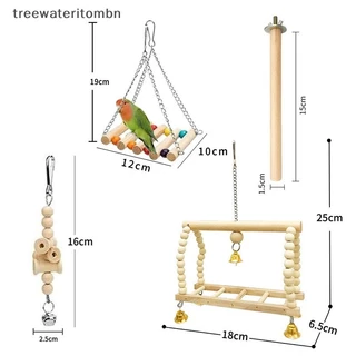 Tt 8 ชิ้นผสม Parrot Bird ของเล่น Parrot การฝึกอบรมของเล่นไม้ธรรมชาติ Parrot Swing Perch ของเล่นนก Cage Climb สัตว์เลี้ยงอุปกรณ์ mbn