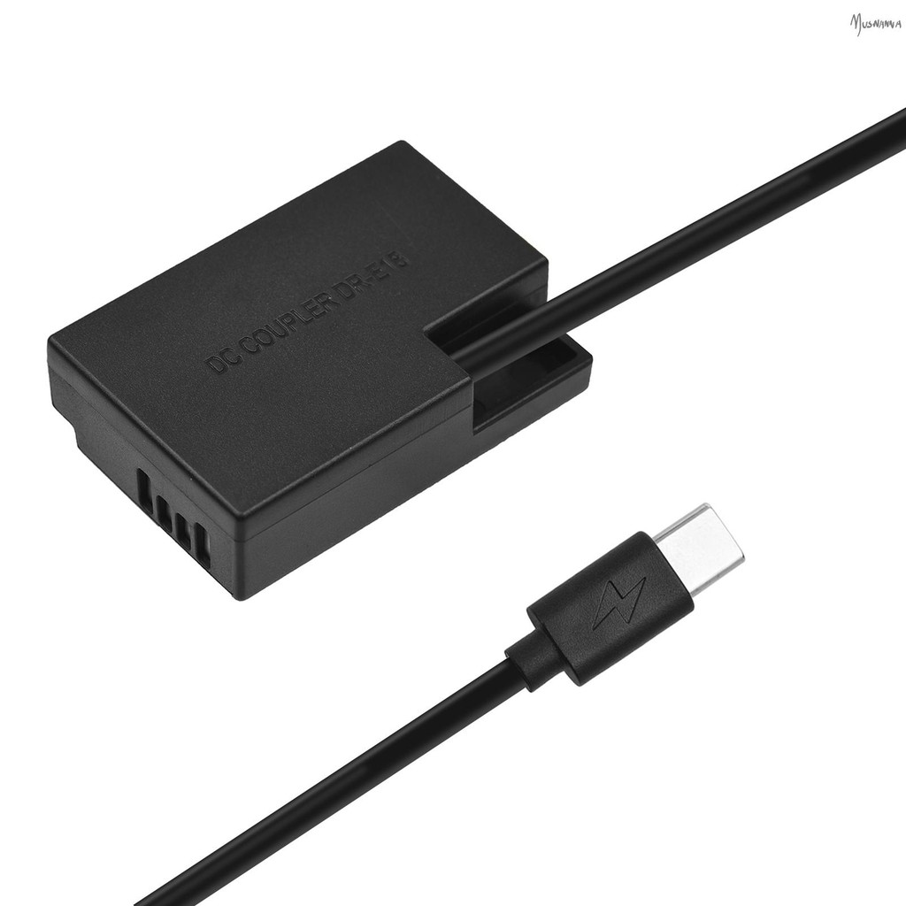 ประเภท C ถึง DR-E18 DC Coupler LP-E17 Dummy แบตเตอรี่สําหรับ Canon RP EOS 77D 200D 250D 750D 76 สายไ