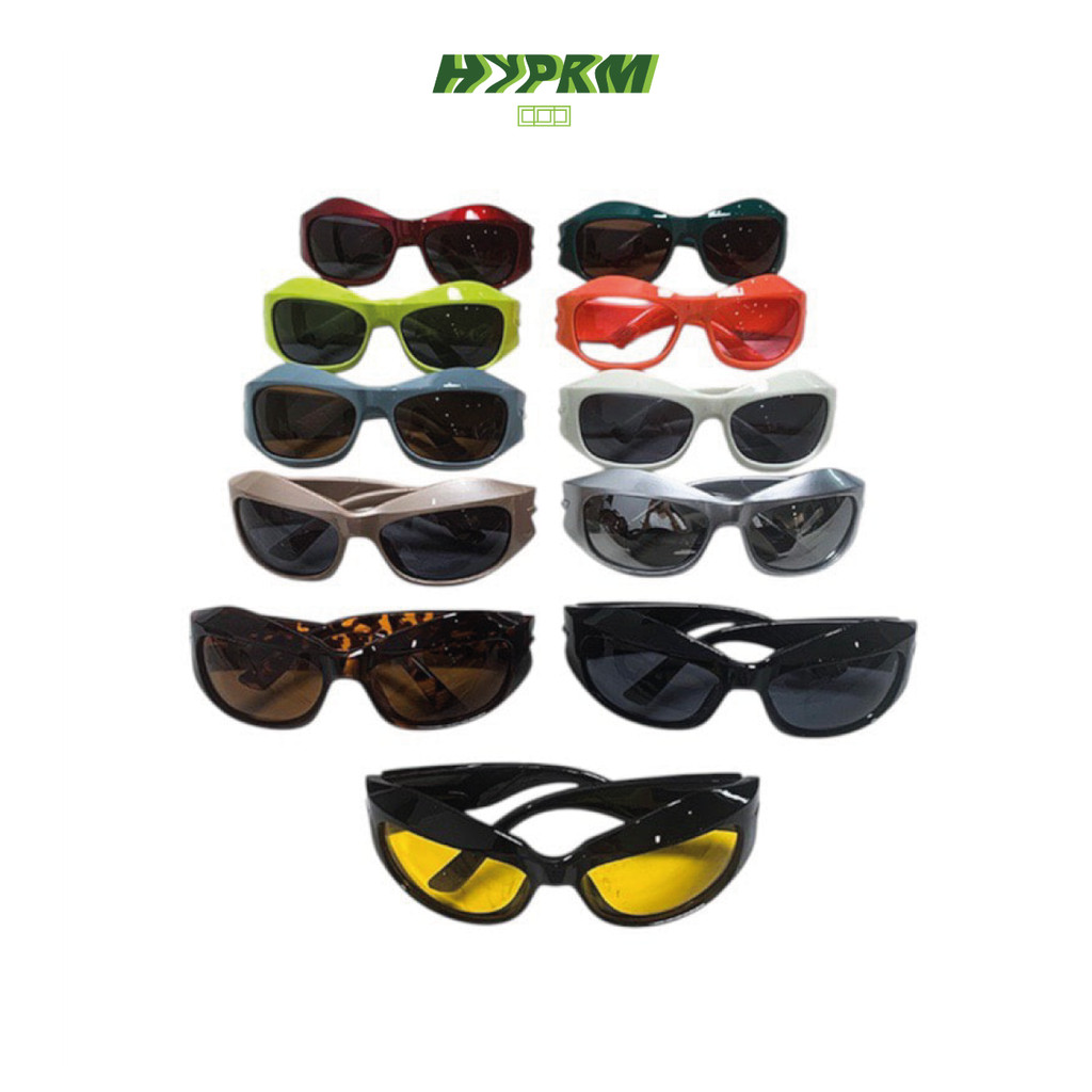 Y2K แรงบันดาลใจแว่นกันแดดฮิปฮอป Cyber Punk