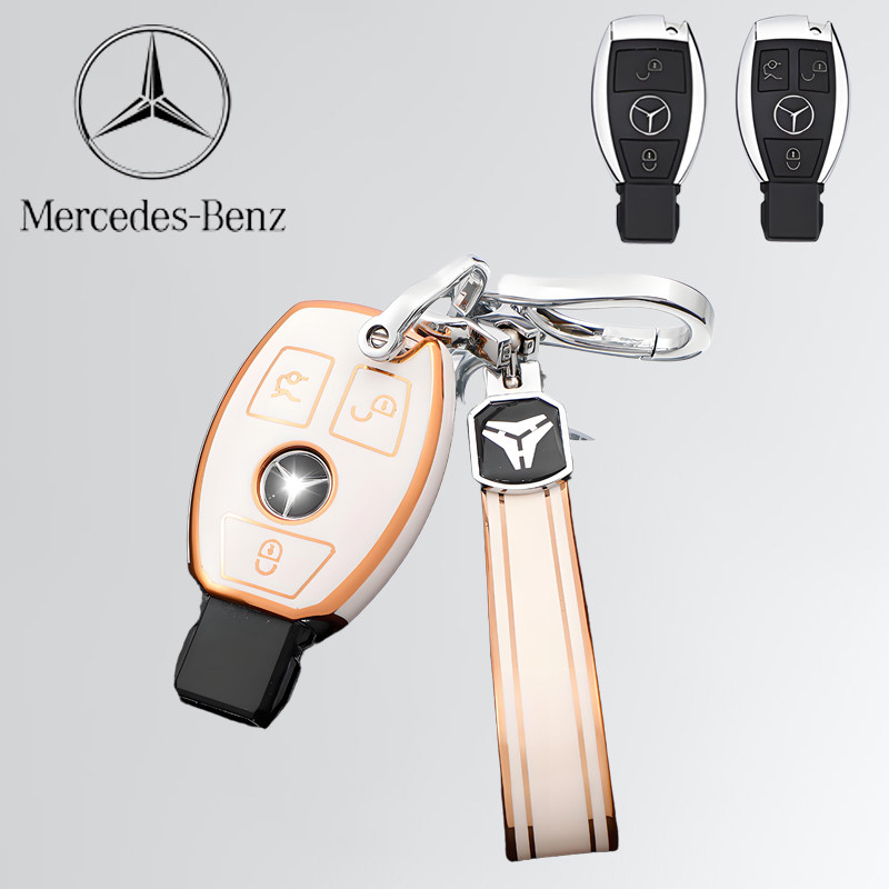 Mercedes Benz A/B/C/S Class AMG GLA CLA GLC W176 W221 W204 W205 AMG เคสกุญแจรถ Mercedes Ben ฝาครอบกุญแจ 2/3 ปุ่มเคสกุญแจรีโมท