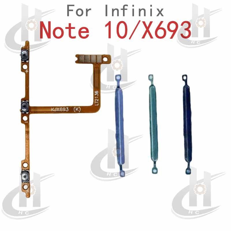 สําหรับ Infinix Note 10 X693 ปุ่มปรับระดับเสียงพลังงานปุ่มด้านข้าง Flex Cable Keys ปุ่มปิดระดับเสียงขึ้นและลงบนส่วนทดแทนด้านข้าง