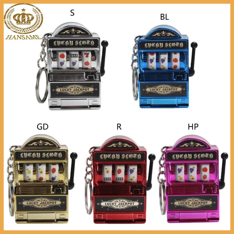 HAN Mini Gambling Slot Machine พวงกุญแจ Mini Casino Lucky Charm Jackpot พวงกุญแจ