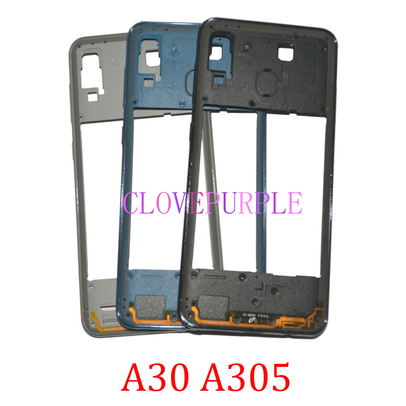 กรอบกลางสําหรับ Samsung Galaxy A30 A305F A305FN A305G A305GT A305 A30 ด้านข้างศูนย์แชสซีฝาครอบ Part