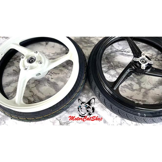 Enkei Sport Rim 3 Batang Hitam Putih Combo Set Y125ZR LC135 V8 LC135 5S Size (หน้า 1.4, หลัง 1.6) Ta