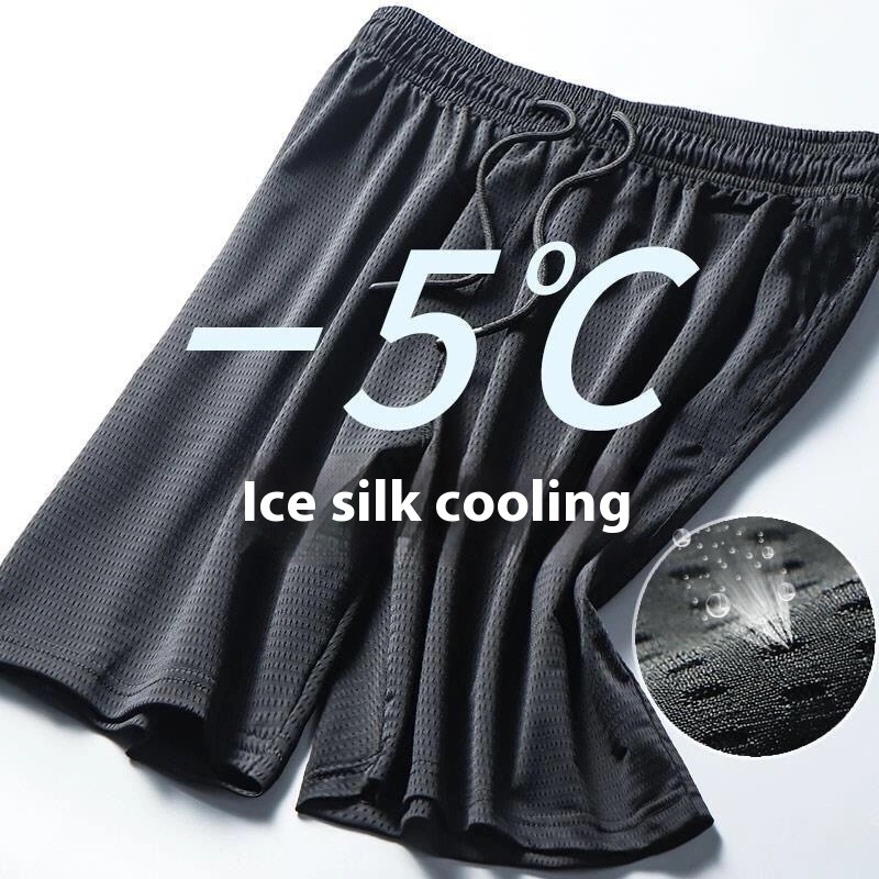 Zerotogue Summer Mens Outdoor Casual Sports กางเกงขาสั้นผ้าไหมน้ําแข็งระบายอากาศบางเฉียบ
