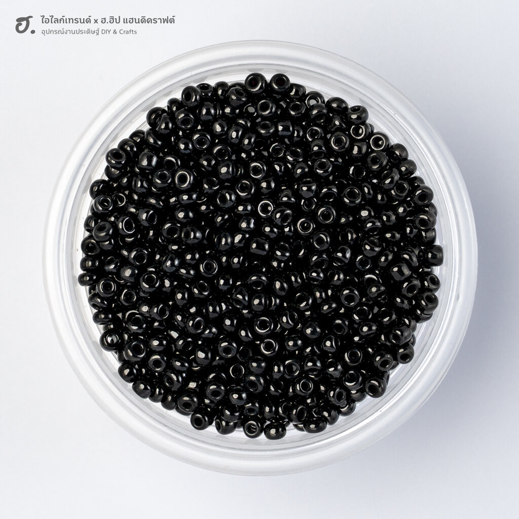 ลูกปัดเม็ดทราย ขนาด 3 มม. ดำ Midnight Black