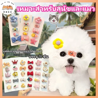 【🚀ส่งจากไทย】ชุด30ชิ้น🌸 น่ารัก กิ๊บน้องหมา สัตว์เลี้ยง กิ๊บแมว หลายสไตล์ ของใช้สุนัข อุปกรณ์แมว คลิปผมสำหรับเด็ก