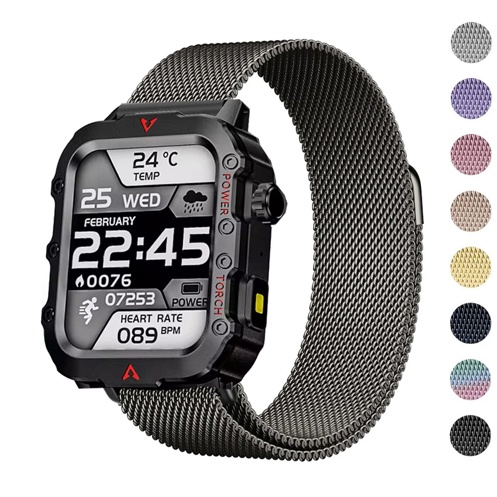 Loop Band สําหรับ LAXASFIT 2024 สายคล้องแม่เหล็กสแตนเลสสร้อยข้อมือข้อมือโลหะสําหรับ LAXASFIT 2024 อุ