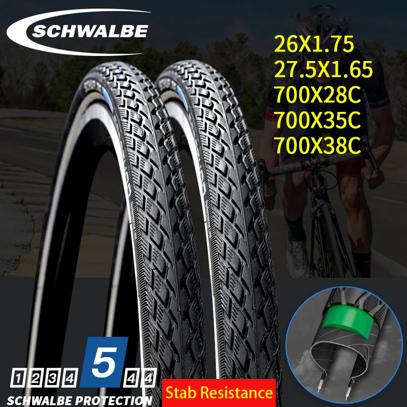 SCHWALBE Marathon 26x2.0 26x1.75 27.5x1.65 700C แผนที่จักรยานเสือภูเขา Stab-proof ยาง Marathon Plus Tour Mondial จักรยานยาง