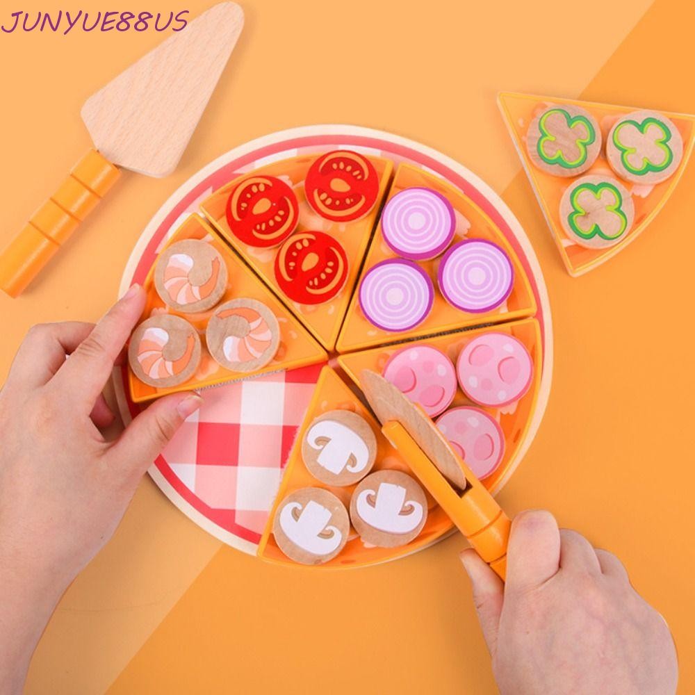 JUNYUE88US พิซซ่าแกล้งทําเป็นเล่นของเล่น, จําลอง Early Education ดรามาติคอาหารพิซซ่าของเล่น, 3D ชุดค