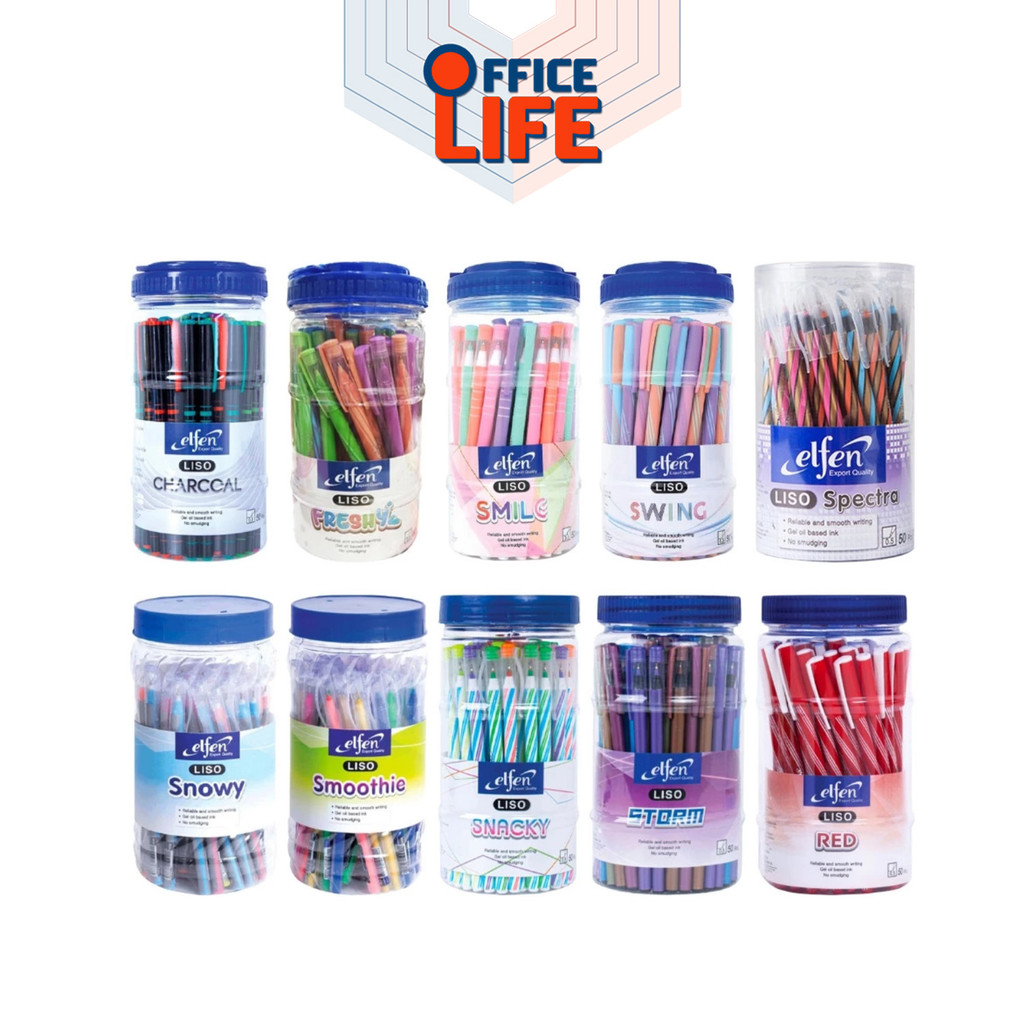 Elfen (เอลเฟ่น) ปากกาลูกลื่น ปากกา รุ่น Liso ลิโซ่ ขนาด 0.5 มม. ( 50 ด้าม / กระป