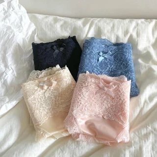 💗SET 4 ชิ้น💗 กางเกงในลูกไม้เอวต่ำ กางเกงชั้นในผู้หญิงเซ็กซี่ กางเกงในผ้าลูกไม้นิ่ม ระบายอากาศดี