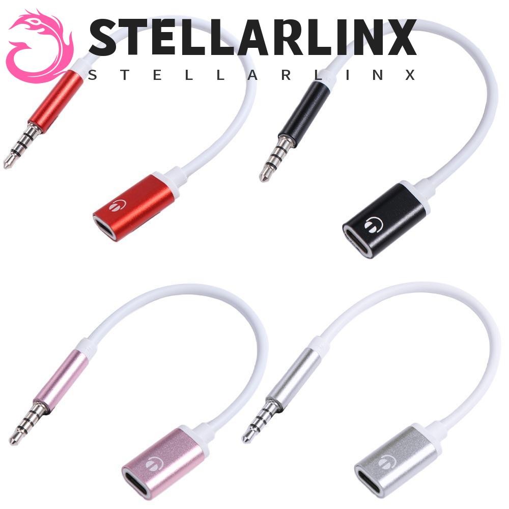 Stellarlinx ตัวแปลงหูฟัง Type-C ชาย 3.5 มม. หญิง Type-C ถึง 3.5 มม. พกพาสะดวก Aux Cable 3.5 มม. ถึงอะแดปเตอร์ Type-C