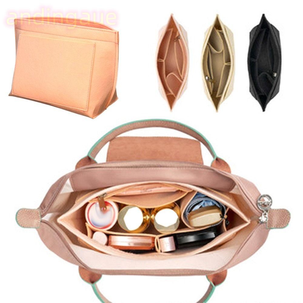 Andin Felt Insert Bag Soft Pouch Organizer Purse Liner สําหรับกระเป๋า Longchamp