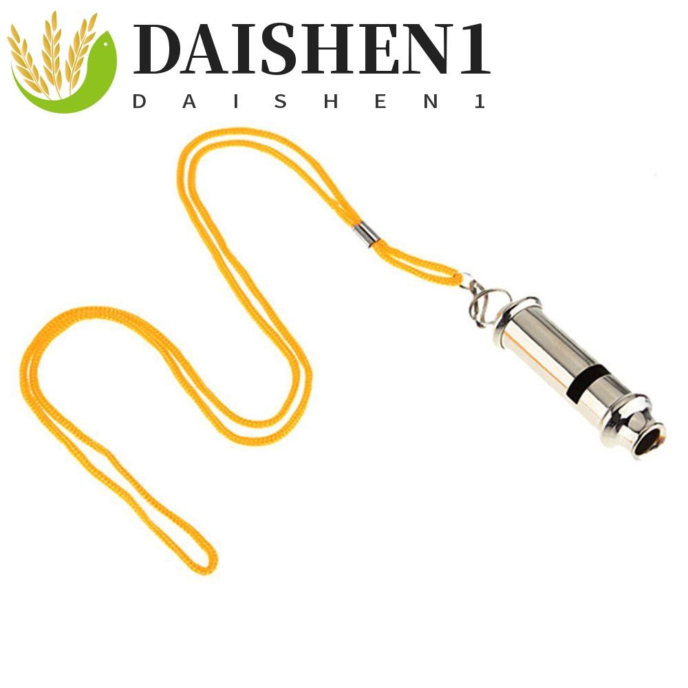 Daishen1 นกหวีด Survival นกหวีดสําหรับการจราจรตํารวจพร้อมเชือกเส้นเล็กสัญญาณเตือนนกหวีดโลหะ