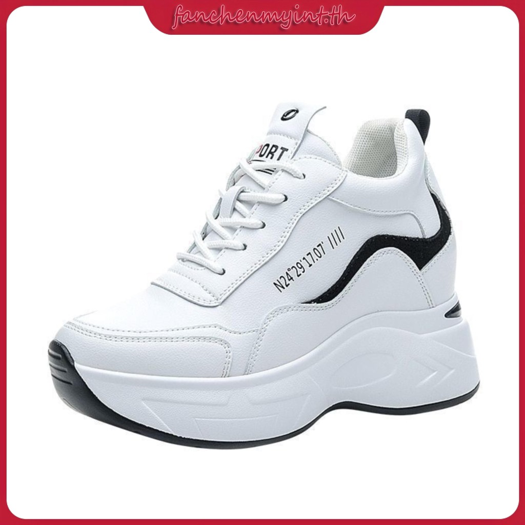 ใหม่ รองเท้ากีฬา รองเท้าหนังลําลอง เสริมส้น ส้นหนา เข้ากับทุกการแต่งกาย สไตล์เกาหลี แฟชั่นฤดูร้อน สีขาว สําหรับผู้หญิง 0YLJ 2023 - รูปที่ 6