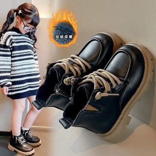 COCO รองเท้าบูทเด็กหญิง หุ้มข้อร้อยเชือก ซิปข้าง รุ่น TB2603