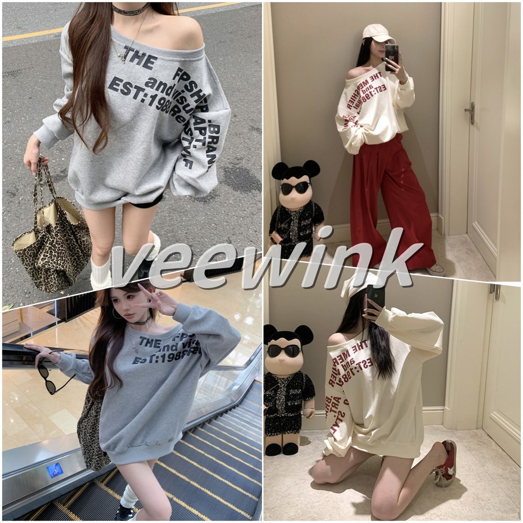 Veewink พร้อมส่งจากกทม เสื้อยืดแขนยาว ไซส์ใหญ่ เสื้อยืด ใส่สบายๆ สไตล์เกาหลี เซ็กซี่