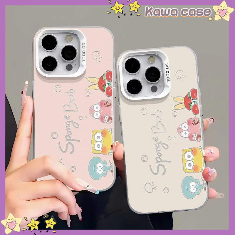 Kawa|กางเกงสพันจ์บ็อบ สแควร์ เคส ไอโฟน 15/14/13/12/11 ใหม่ 13 โซ่เชือกเส้นเล็ก 14promax หญิง pro สองชั้น คส ไอโฟน12 เคส