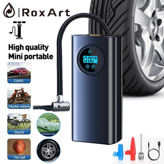 RoxArt Portable ปั้มลมไฟฟ้า จอLED สูบลมไฟฟ้า ที่เติมลมยางรถ …