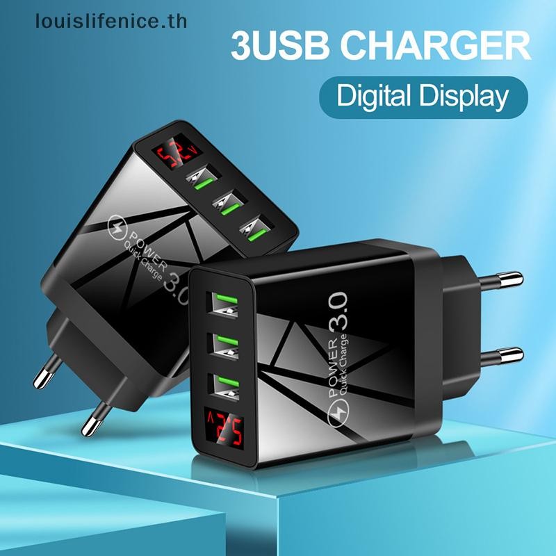 Lnth 5V 3A Usb Wall Charger สําหรับ Iphone 13 12 Pro Max จอแสดงผลดิจิตอล 3 พอร์ต Quick Charging 3.0 