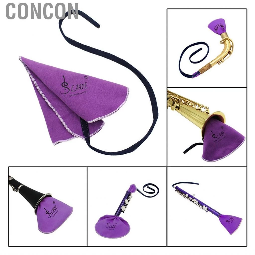 Concon ผ้าทำความสะอาดแซ็กโซโฟนแซ็กโซโฟนภายในหลอดสำหรับปี่ขลุ่ยปี่คลาริเน็ต