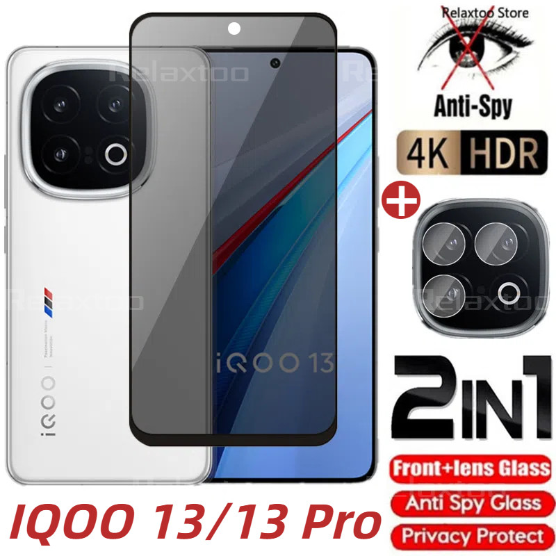 Iqoo13 5G 2IN1 ความเป็นส่วนตัวป้องกันหน้าจอฟิล์มแก้วสําหรับ vivo iQOO 13 Pro 13Pro IQOO13Pro 5G V2408A โค้ง Anti Spy หน้าจอด้านหน้าป้องกันกระจกนิรภัยกล้องโทรศัพท์ฟิล์ม