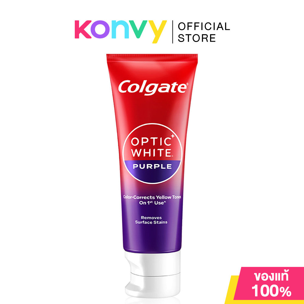 Colgate Toothpaste Optic White Purple 100g คอลเกต ยาสีฟัน.